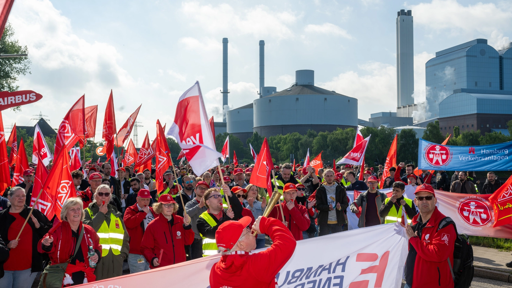 Warnstreikaktion Tarifgemeinschaft Energie und Mobilität