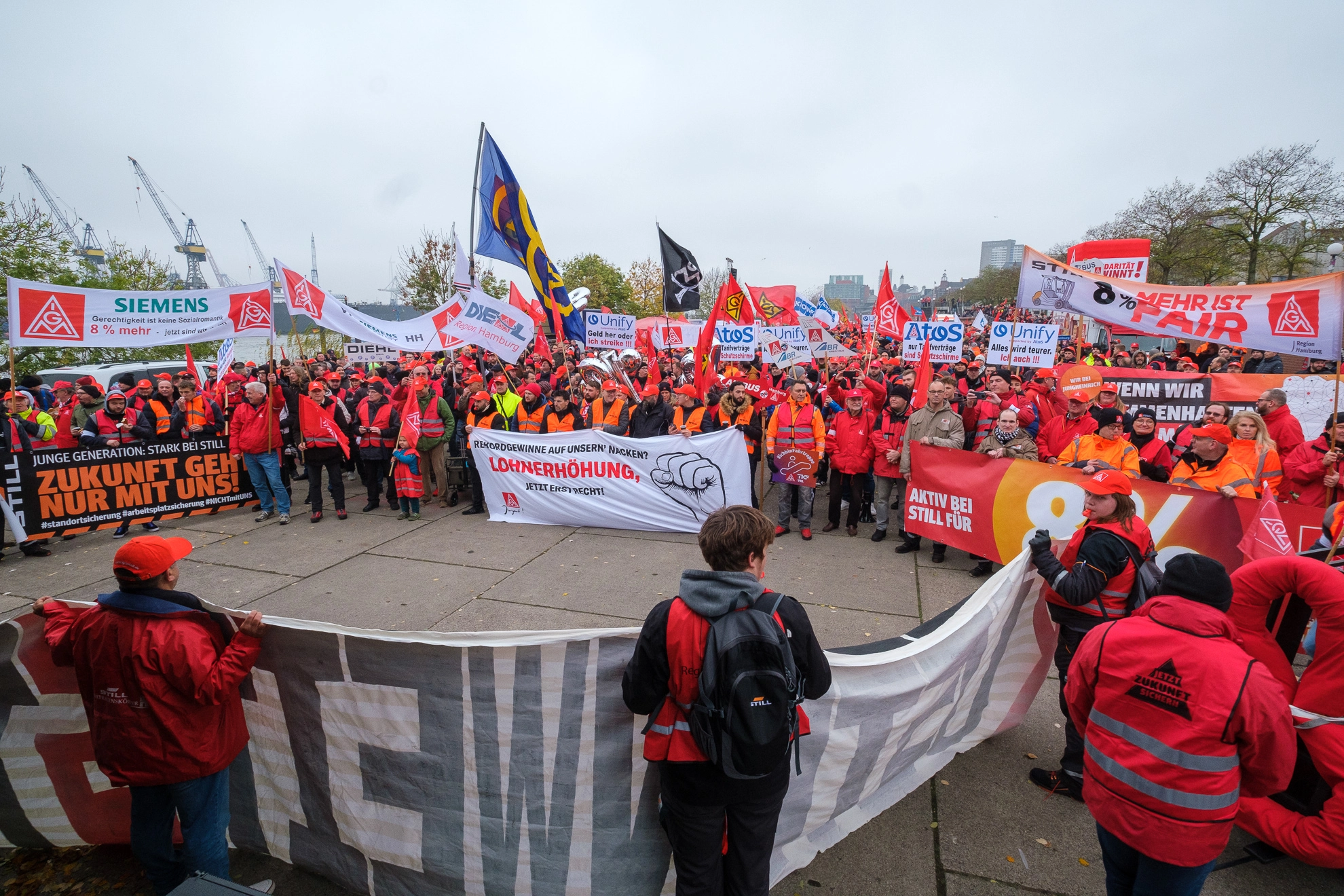 Küstenaktionstag Tarifrunde Metall und Elektro 2022 Hamburg