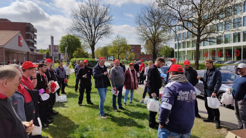 Aktive Mittagspause Stulz Tarifrunde Heizungsindustrie Hamburg 2022