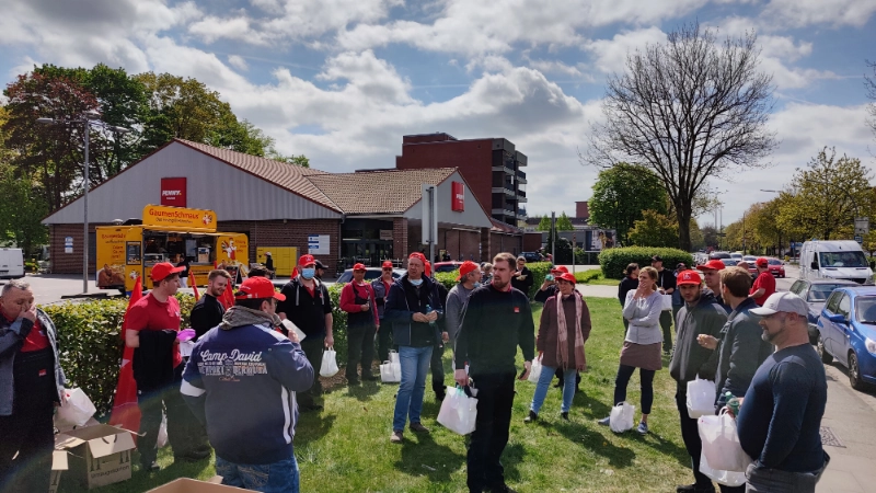 Aktive Mittagspause Stulz Tarifrunde Heizungsindustrie Hamburg 2022