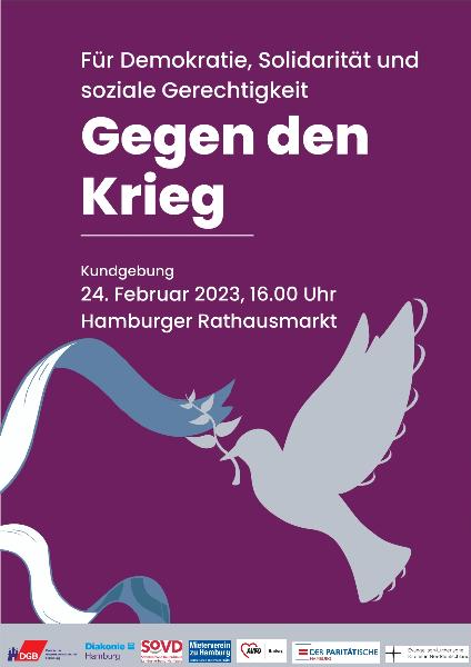 Aufruf zur Kundgebung Jahrestag Ukraine-Krieg