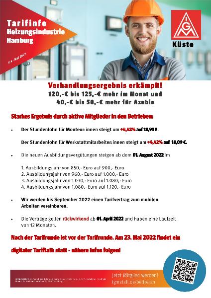 Tarifinfo Nr. 4 Heizungsindustrie Hamburg